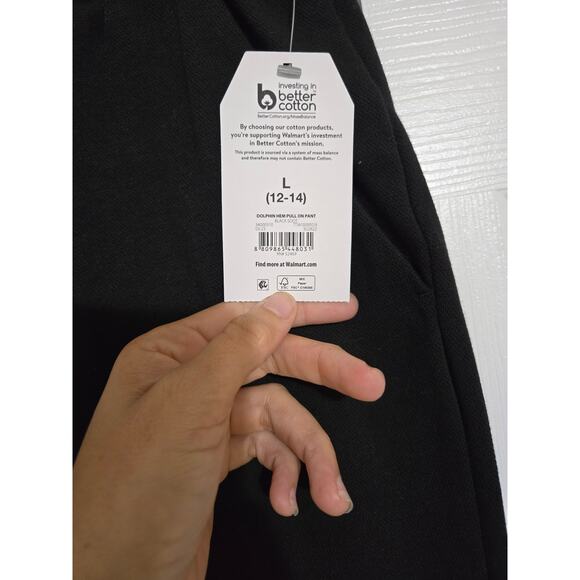 Time and tru large women's black cropped sweatpants new with tags - Picture 5 of 11